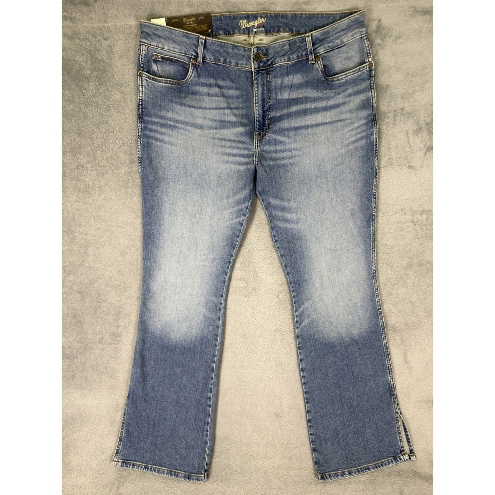 New Wrangler Retro Jeans Womens‎ 19 Blue Medium Wash Mae Mid Rise Bootcut